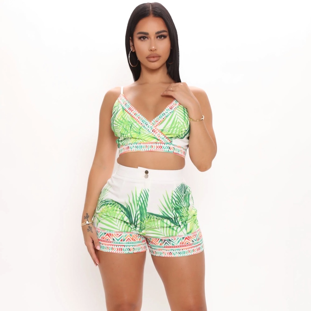Palm tree short set